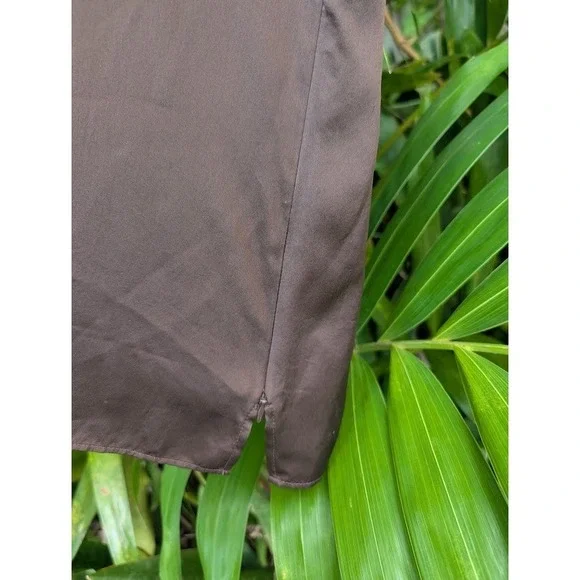 lafayette 148 chocolate brown blouse 100% silk satin 10 quiet luxury glam - Picture 7 of 8